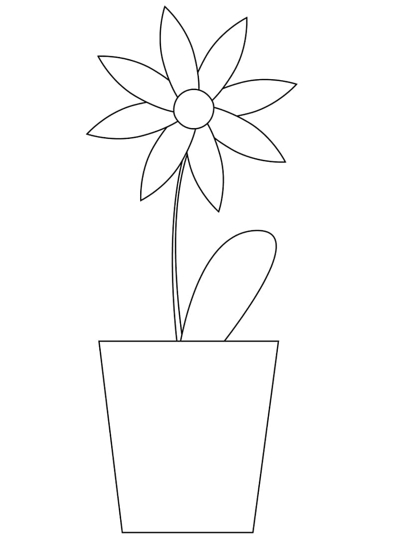 Çok Basit Papatya Çiçeği Boyama Sayfası