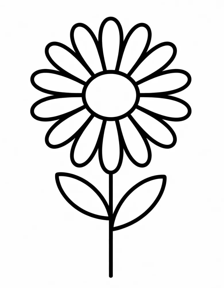 Çok Kolay Papatya Boyama Sayfası