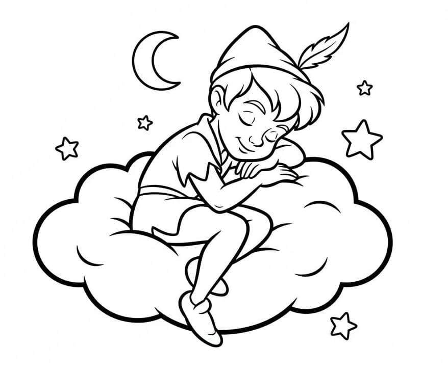 Çok Sevimli Peter Pan Boyama Sayfası