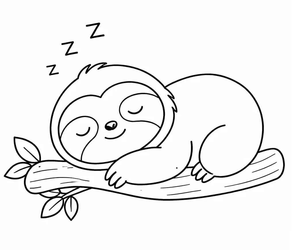 Çok Sevimli Tembel Hayvan Boyama Sayfası