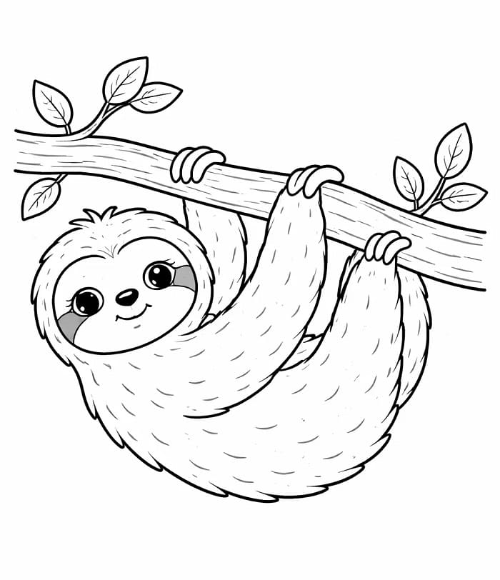 Doğadaki Tembel Hayvan Boyama Sayfası