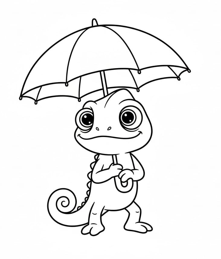 Dost Bukalemun Boyama Sayfası