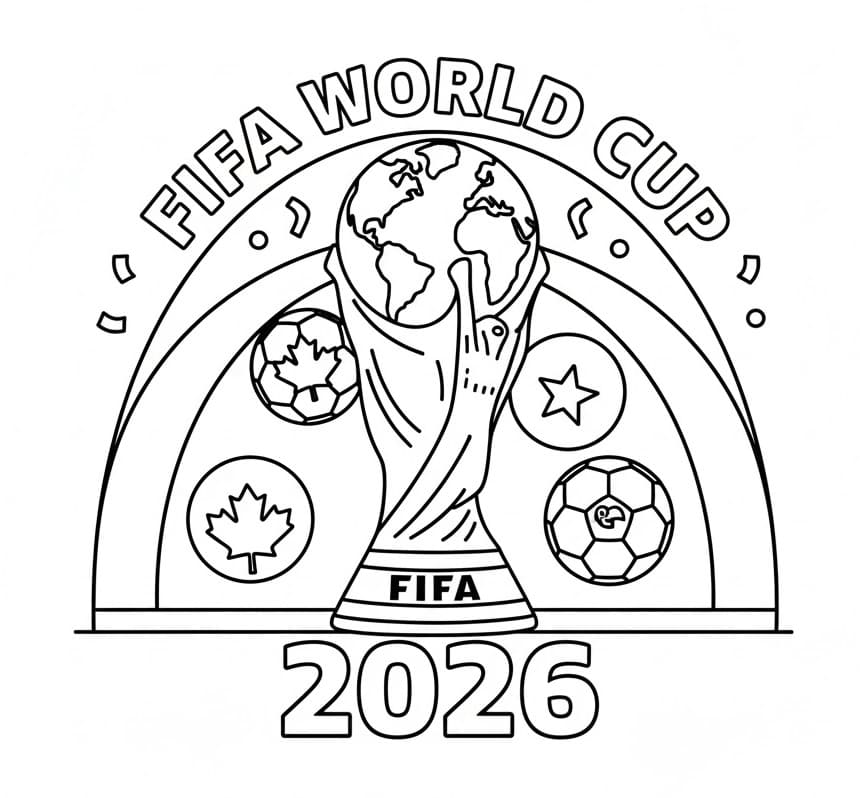 Dünya Kupası 2026 Yazdırılabilir Resim Boyama Sayfası