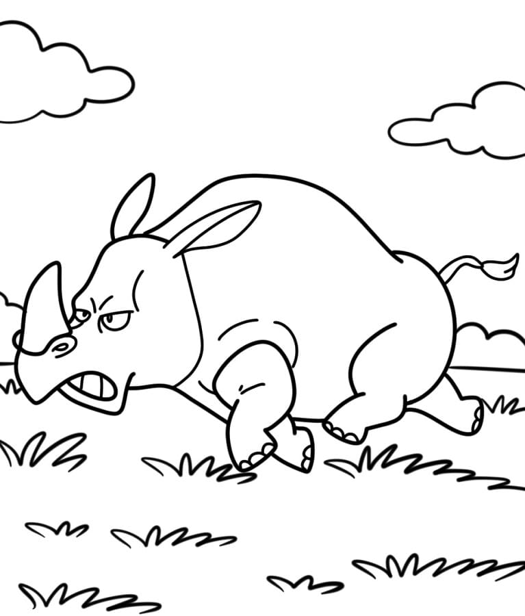 Gergedan Renklendir Boyama Sayfası