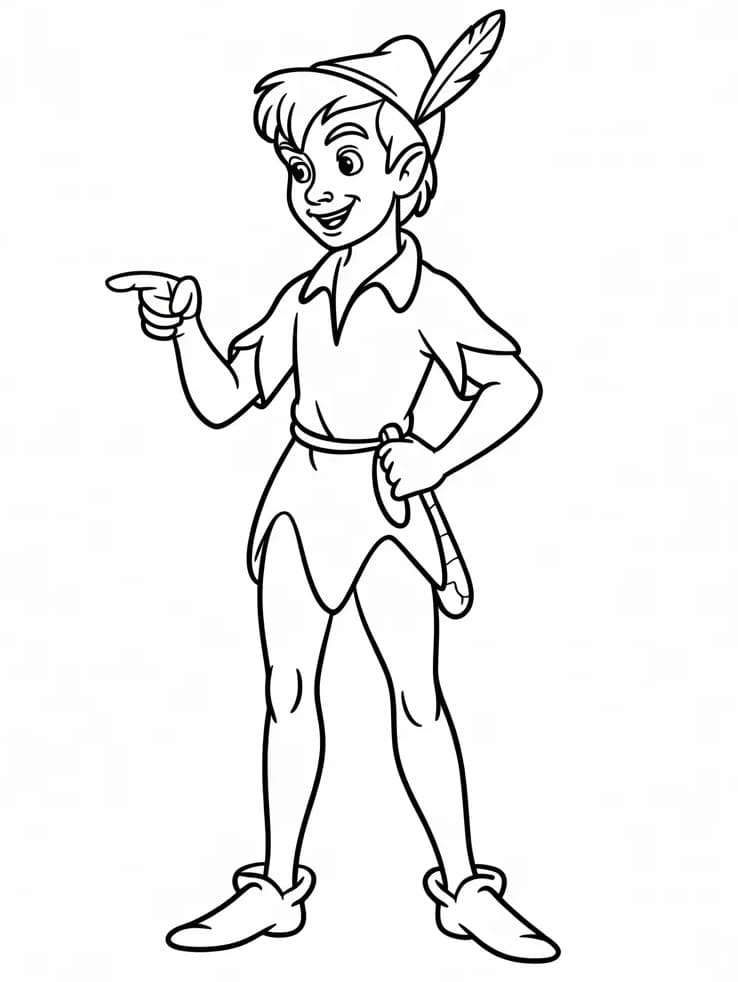 Güzel Peter Pan Boyama Sayfası