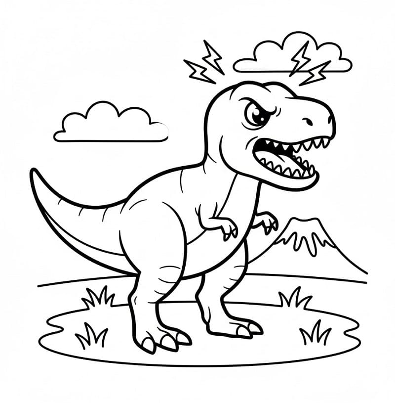 Güzel T-Rex Boyama Sayfası