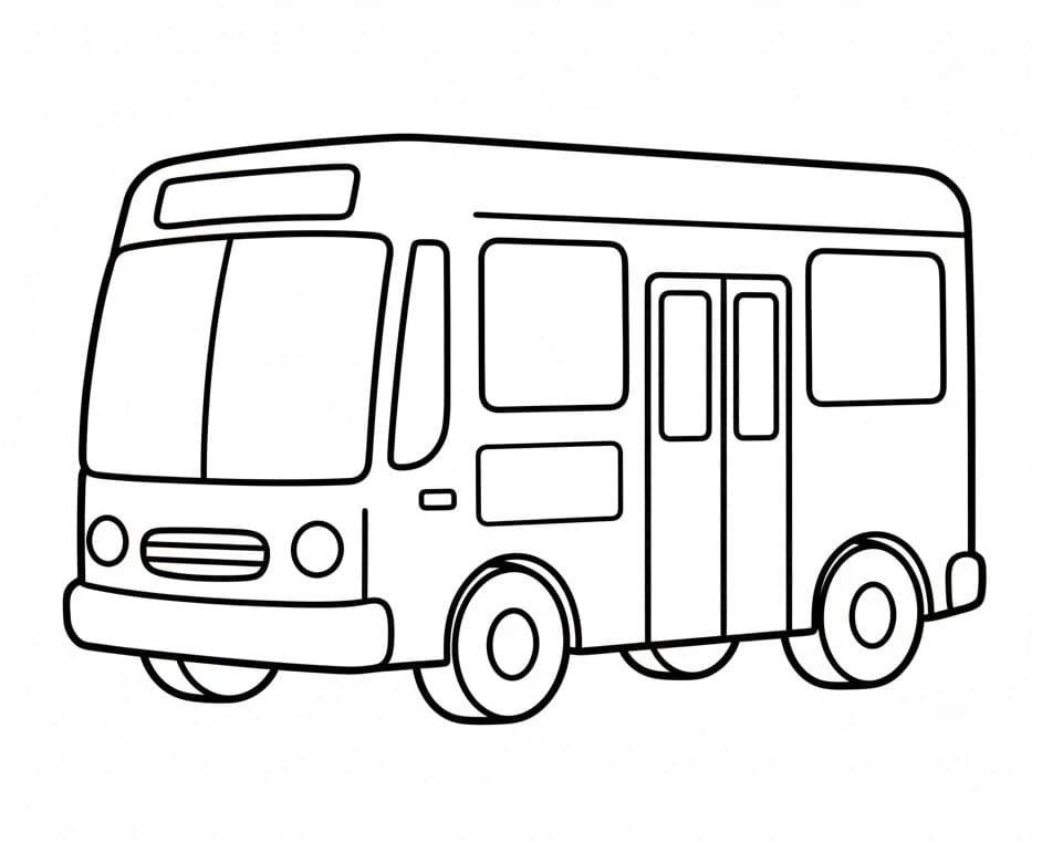 Harika Otobüs Boyama Sayfası