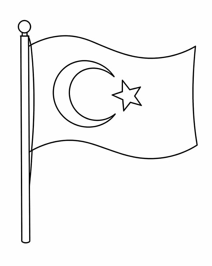 Harika Türk Bayrağı Boyama Sayfası