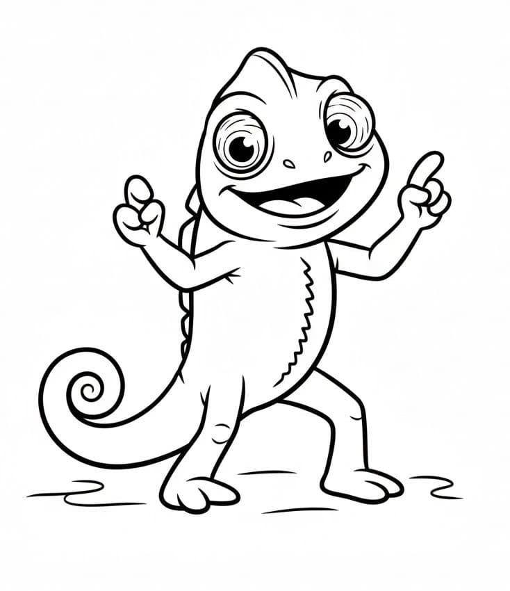 Hayvan Bukalemun Boyama Sayfası