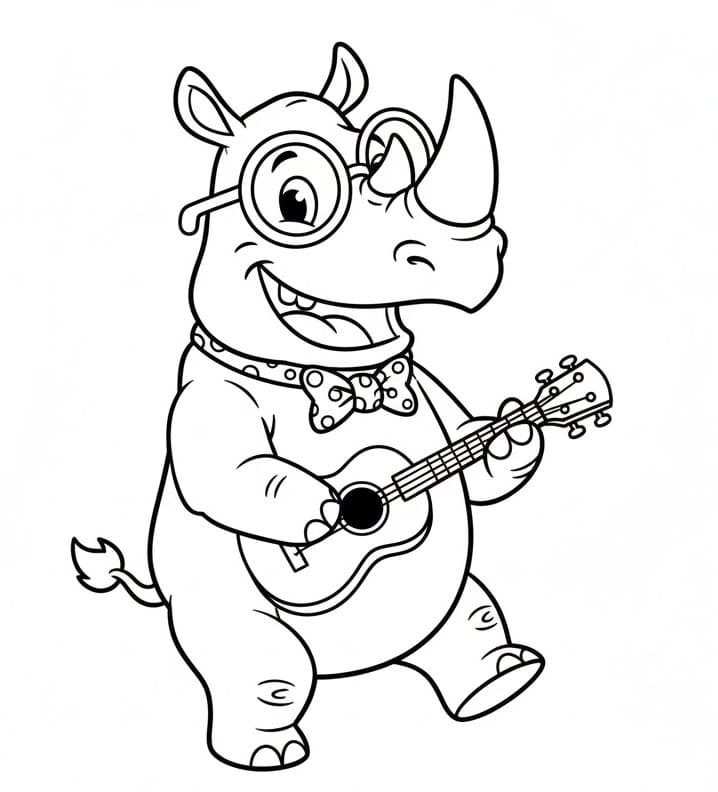 Hayvan Gergedan Boyama Sayfası