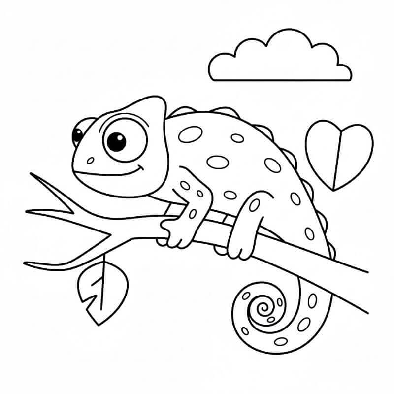 Hediye Bukalemun Boyama Sayfası