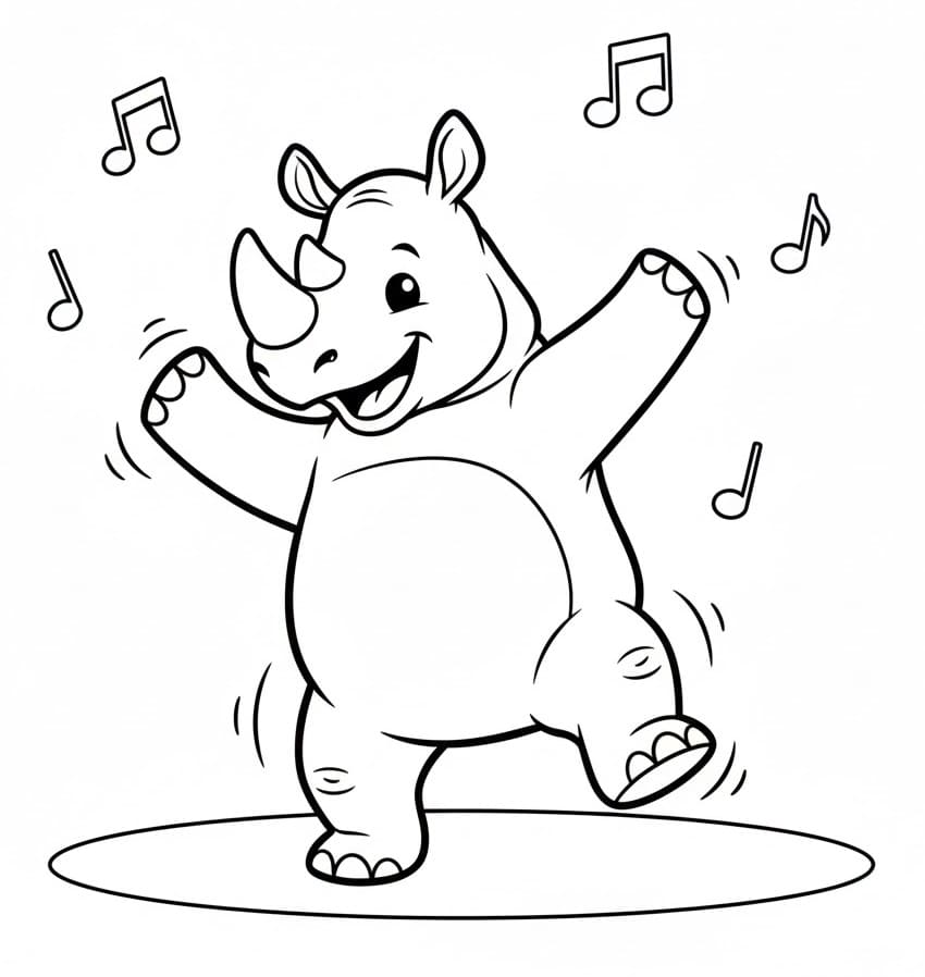 Hediye Gergedan Boyama Sayfası