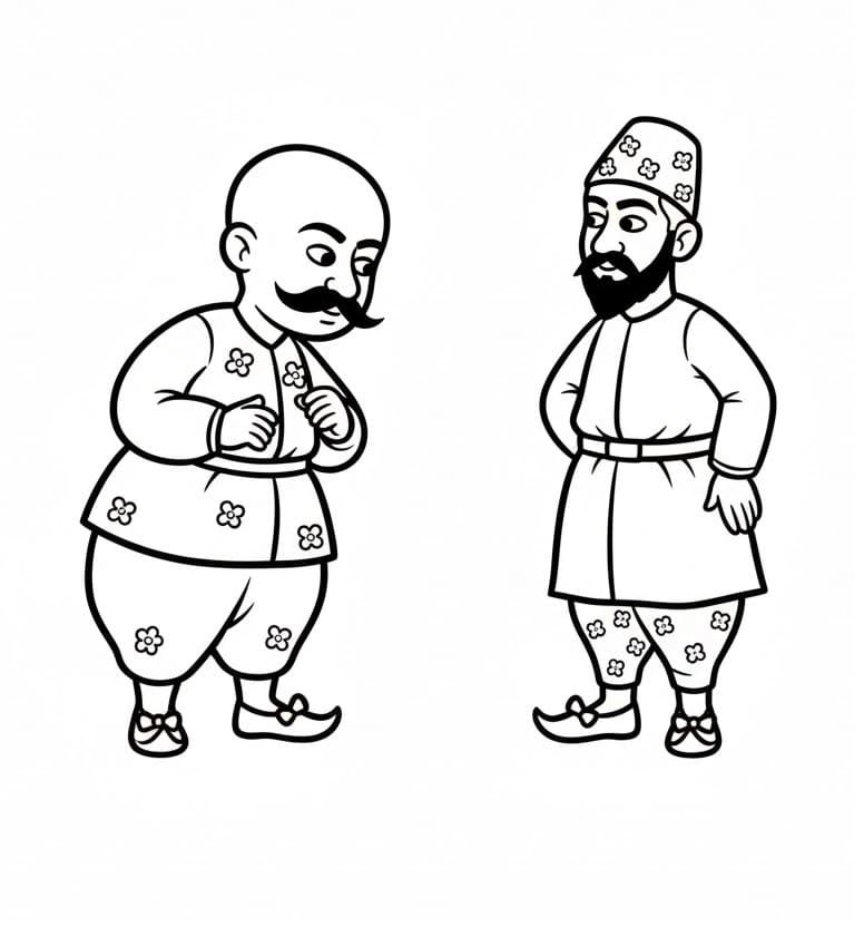 Hediye Karagöz ve Hacivat Boyama Sayfası