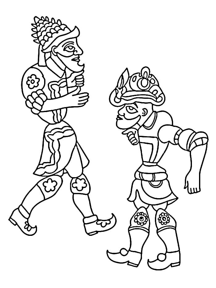 Karagöz ve Hacivat Bedava Resim Boyama Sayfası