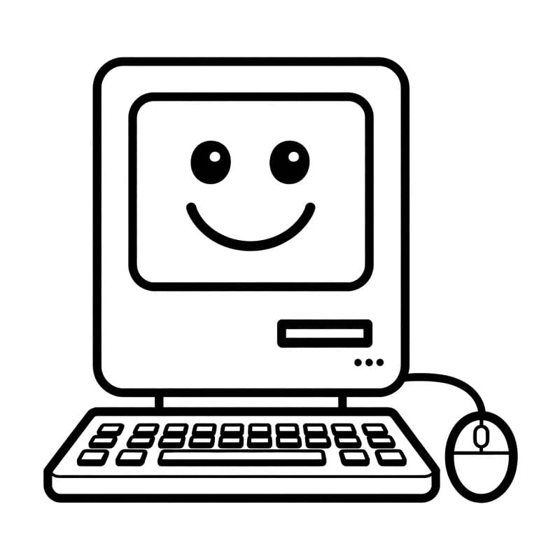 Karikatür Bilgisayar Boyama Sayfası