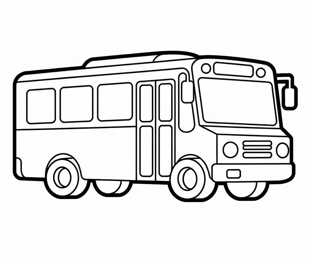 Kolay Otobüs Boyama Sayfası