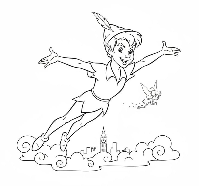 Kolay Peter Pan Boyama Sayfası