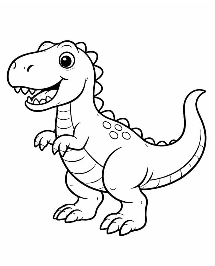 Kolay T-Rex Boyama Sayfası