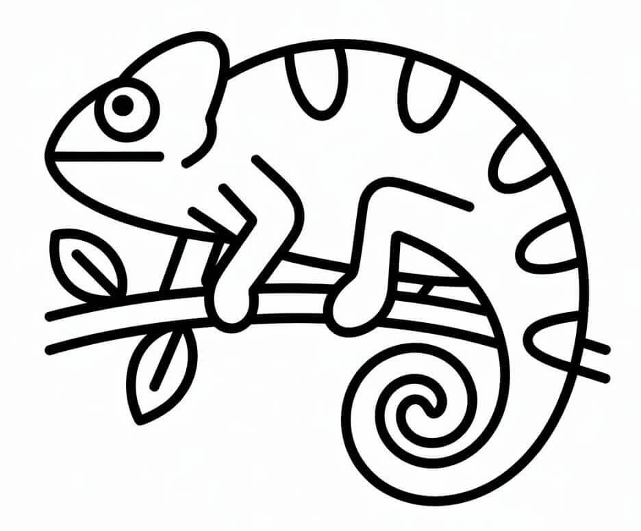 Komik Bukalemun Boyama Sayfası