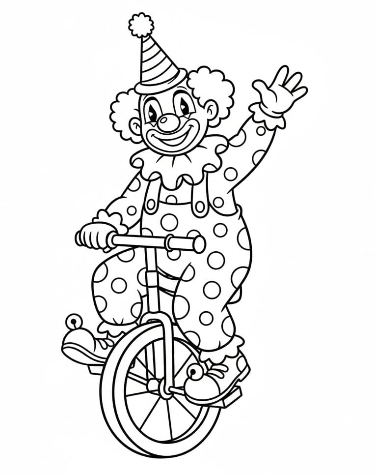 Komik bir palyaço Boyama Sayfası