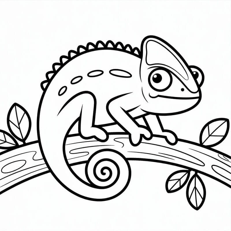 Küçük Bukalemun Boyama Sayfası