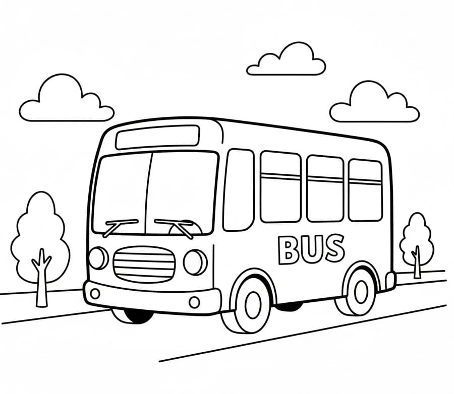 Küçük Otobüs Boyama Sayfası