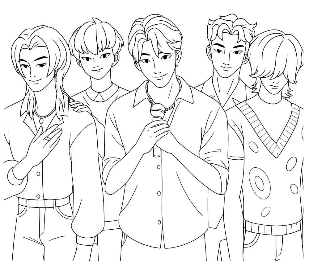 Muhteşem Saja Boys Boyama Sayfası