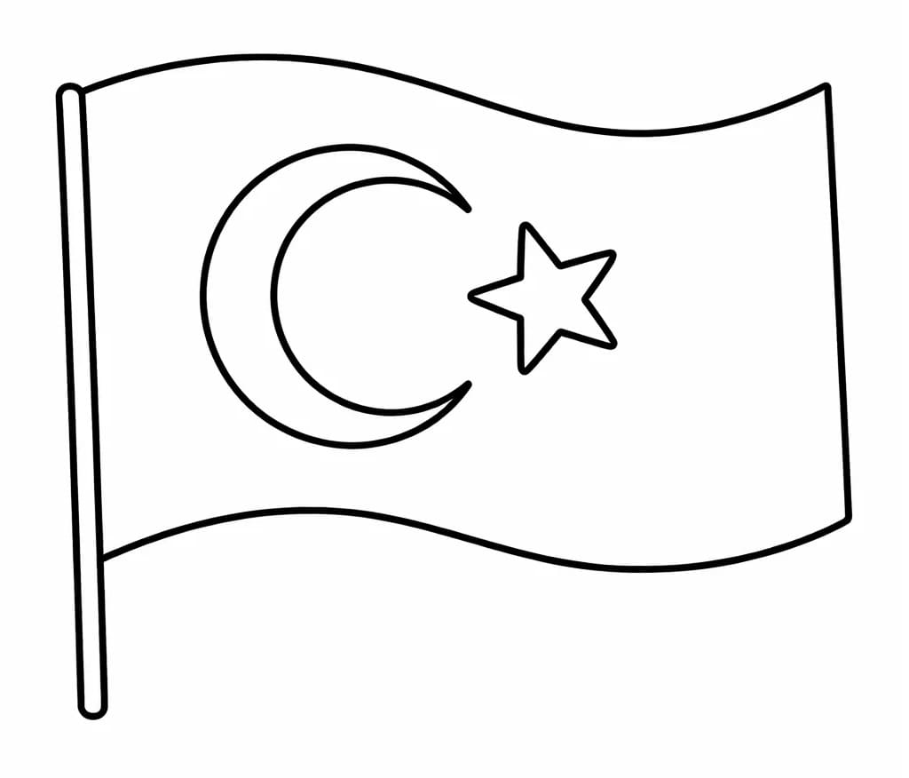 Muhteşem Türk Bayrağı Boyama Sayfası