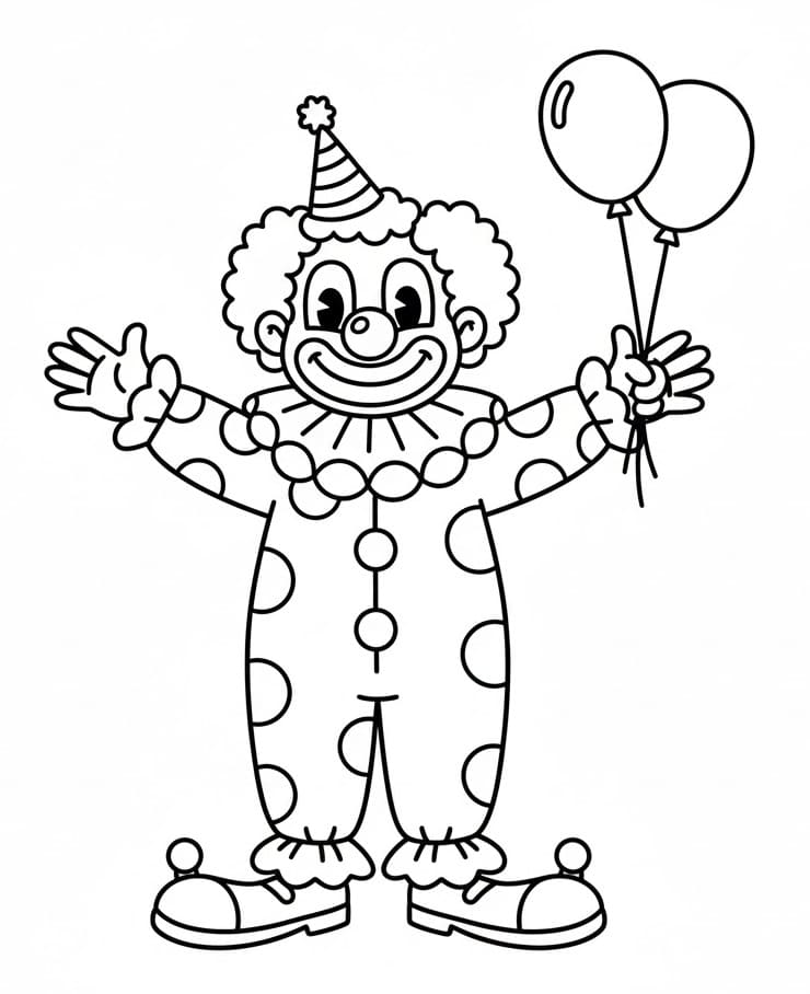 Mutlu bir palyaço Boyama Sayfası