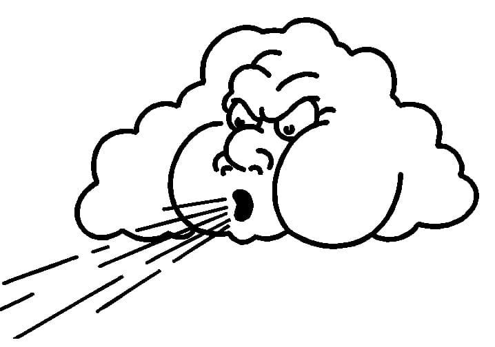 Öfkeli Bulut Boyama Sayfası