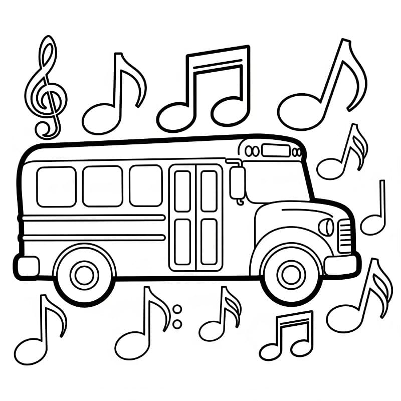 Otobüs 1 Yaş Çocuklar İçin Boyama Sayfası