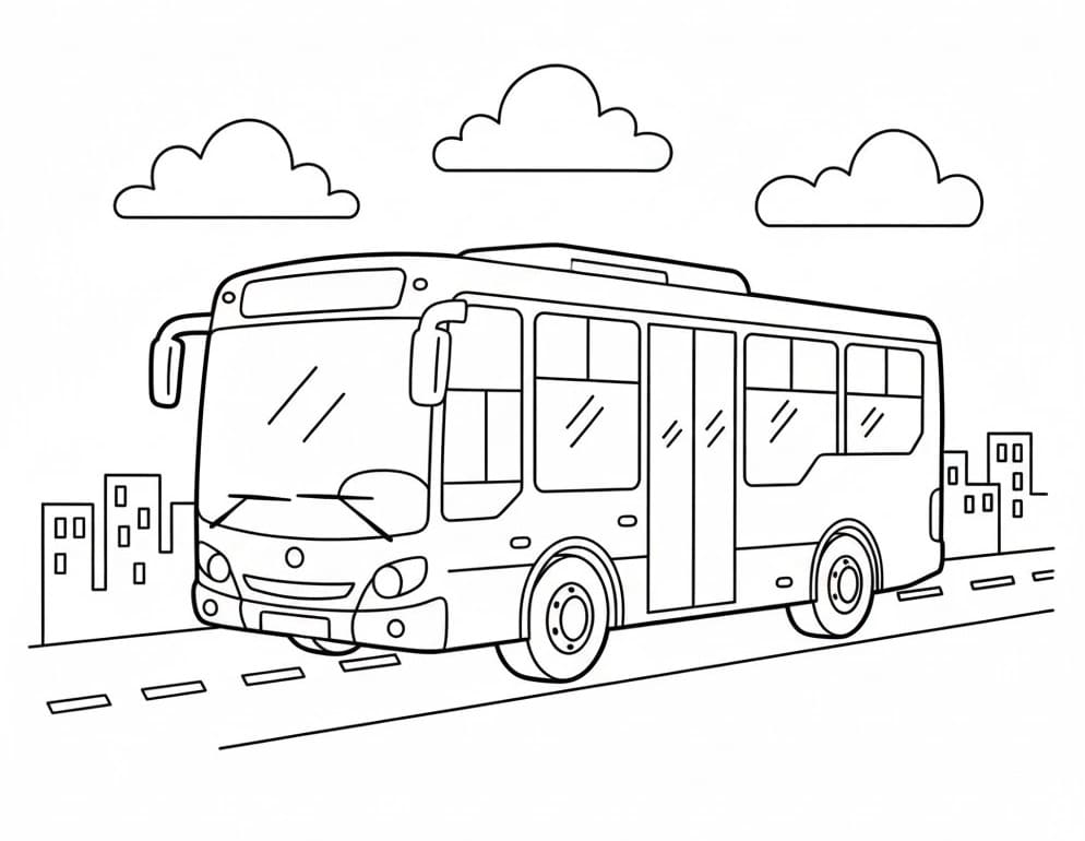 Otobüs Boyama Sayfaları