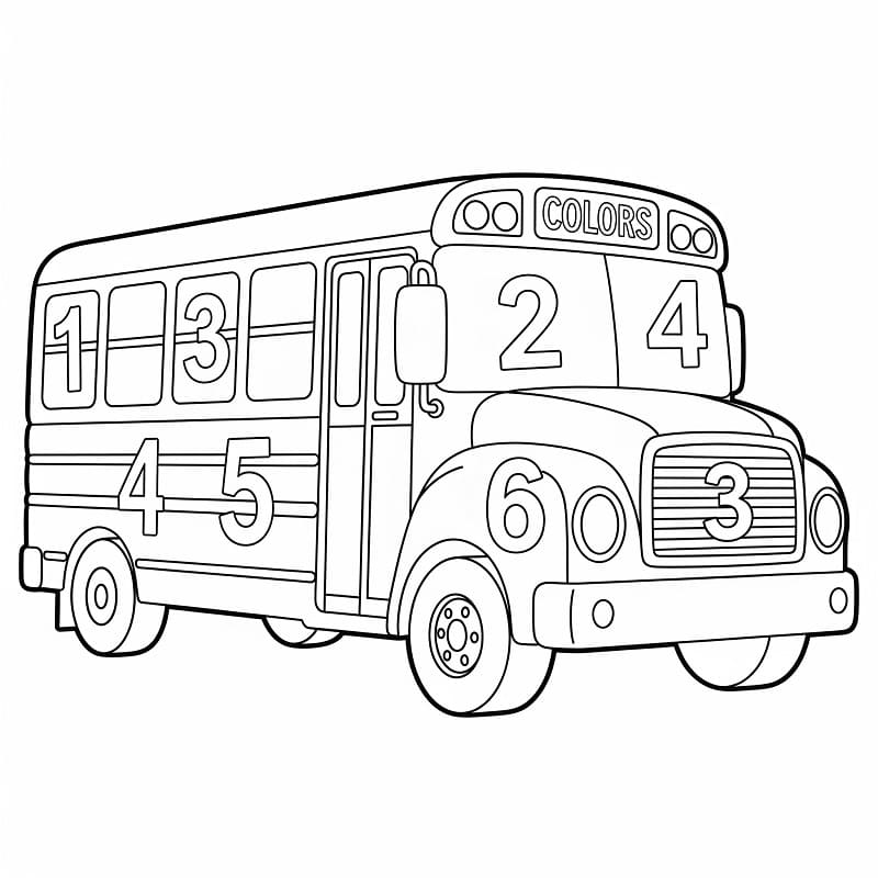 Otobüs 5 Yaş Çocuklar İçin Boyama Sayfası