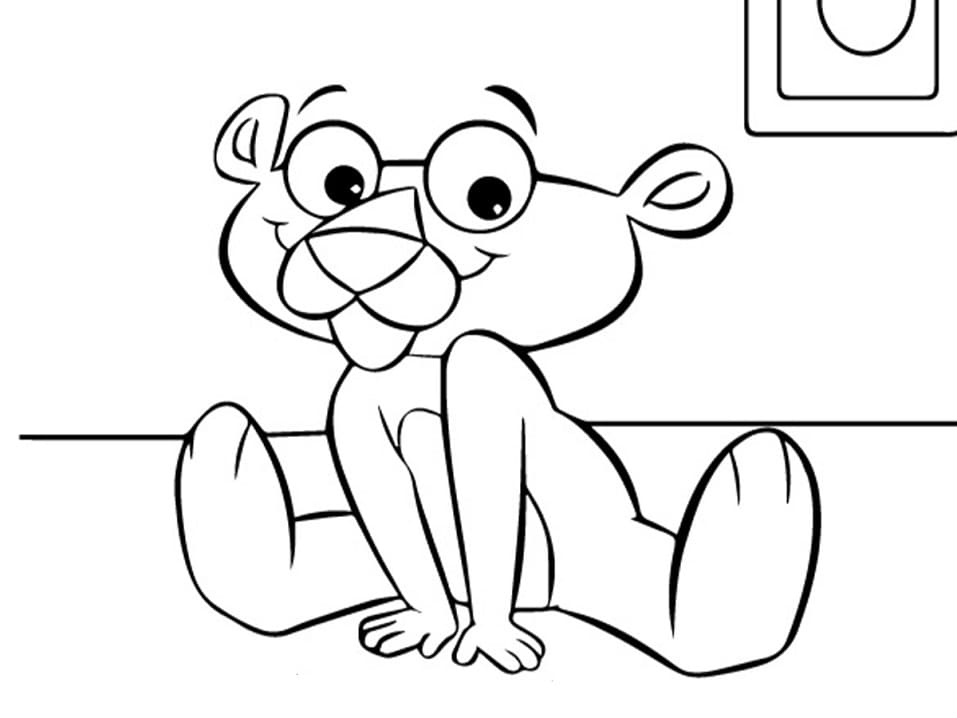 Pembe Panter 3 Yaş Çocuklar İçin Boyama Sayfası