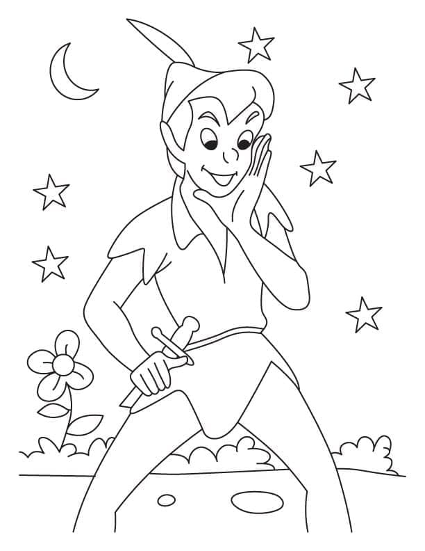 Peter Pan 4 Yaş Çocuklar İçin Boyama Sayfası