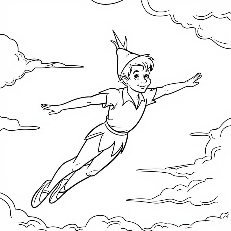 Peter Pan Renklendir Boyama Sayfası