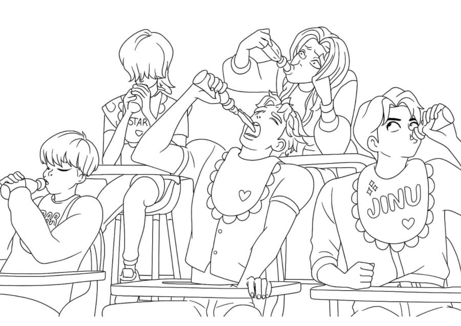 Saja Boys Bedava Resim Boyama Sayfası