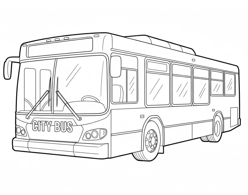 Şehir Otobüsü Boyama Sayfası