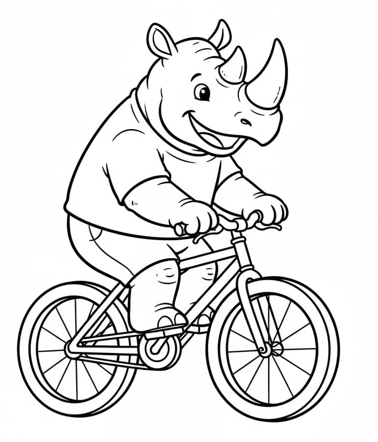 Sevimli Gergedan Boyama Sayfası