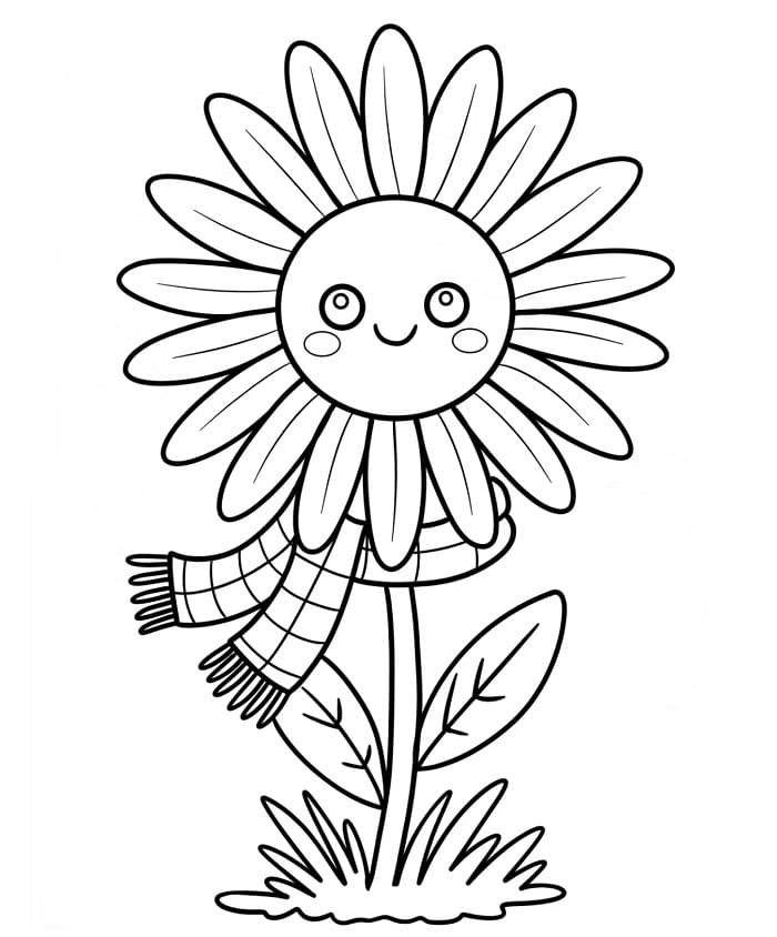 Sevimli Papatya Boyama Sayfası