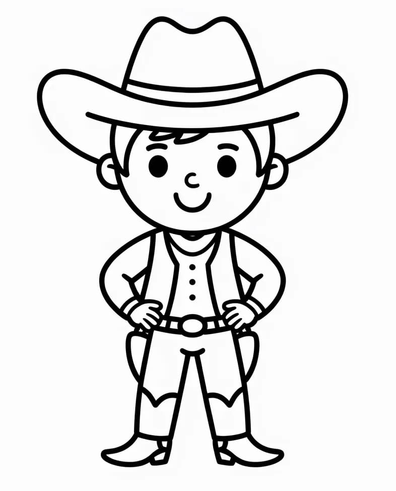 Sıradan Kovboy Boyama Sayfası