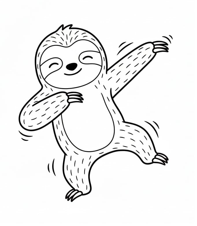 Şirin Tembel Hayvan Boyama Sayfası