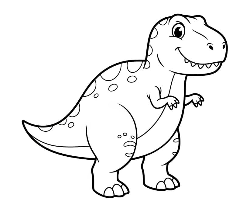 T-Rex 3 Yaş Çocuklar İçin Boyama Sayfası