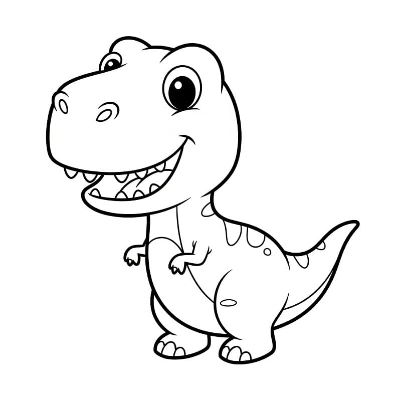 T-Rex 4 Yaş Çocuklar İçin Boyama Sayfası