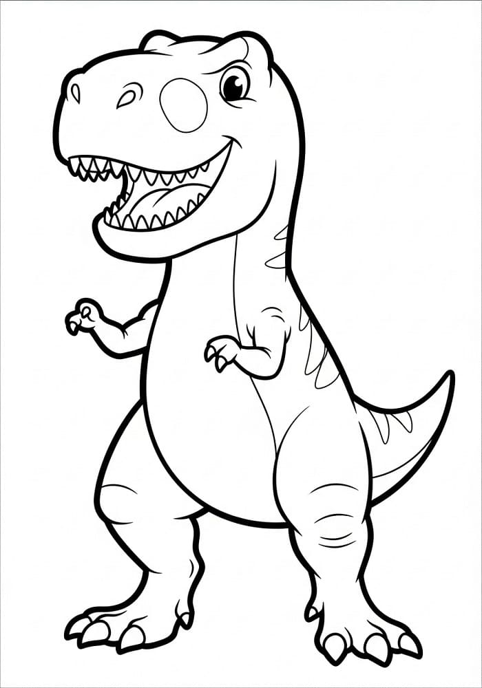 T-Rex 6 Yaş Çocuklar İçin Boyama Sayfası