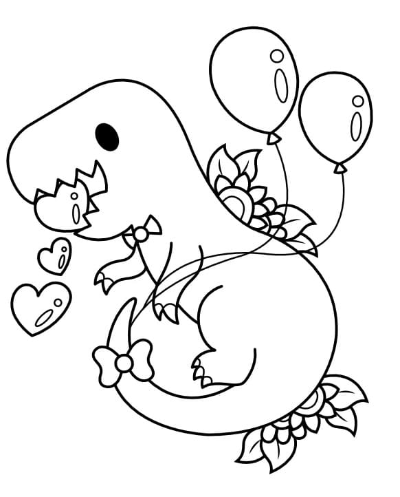 T-Rex Bedava Resim Boyama Sayfası