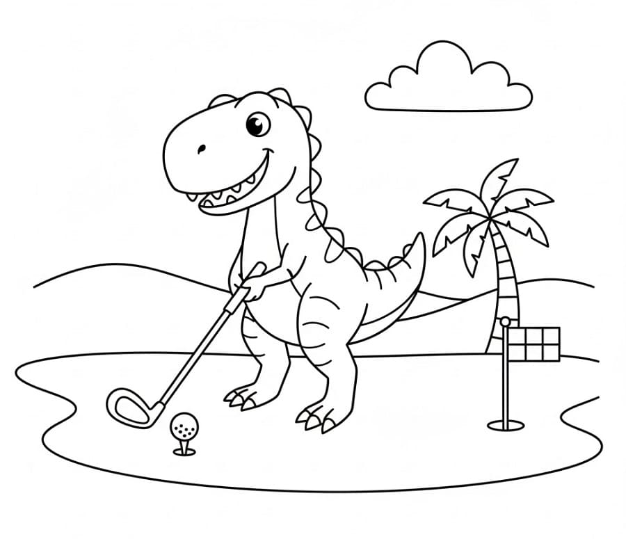 T-Rex Yazdırılabilir Resim Boyama Sayfası