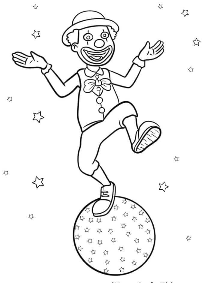 Tatlı Palyaço Boyama Sayfası