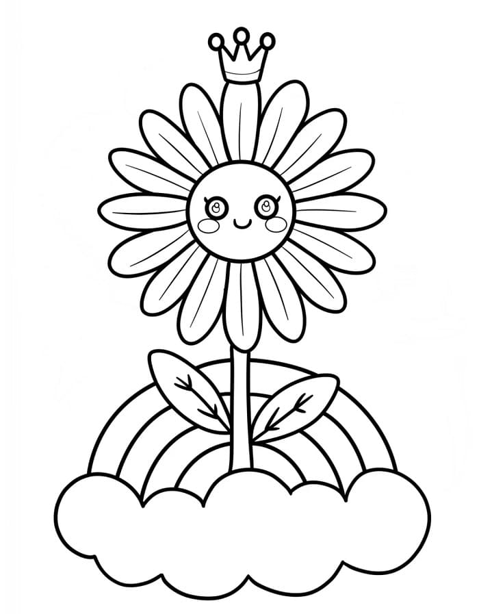 Tatlı Papatya Boyama Sayfası