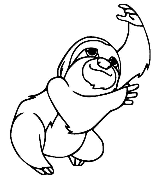 Tembel Hayvan Yazdırılabilir Resim Boyama Sayfası